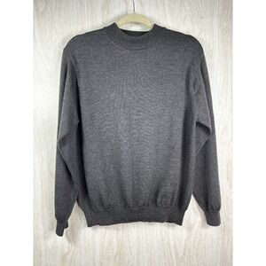 Giasone Italy‎ Pure New Wool Sweater Gray Crewneck Mens Medium Warm Classic!
